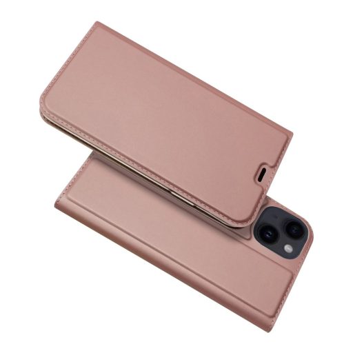 iPhone 15 oldalra nyíló tok,Rosegold