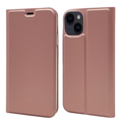 iPhone 15 Plus oldalra nyíló tok, Rosegold