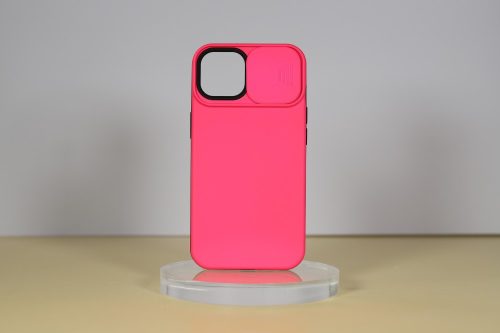 iPhone 14 TPU+PC csúsz. kameravédős tok,Pink