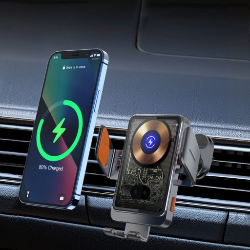 Autós telefontartó szellőzőrácsra wireless töltő funkcióval,átl.