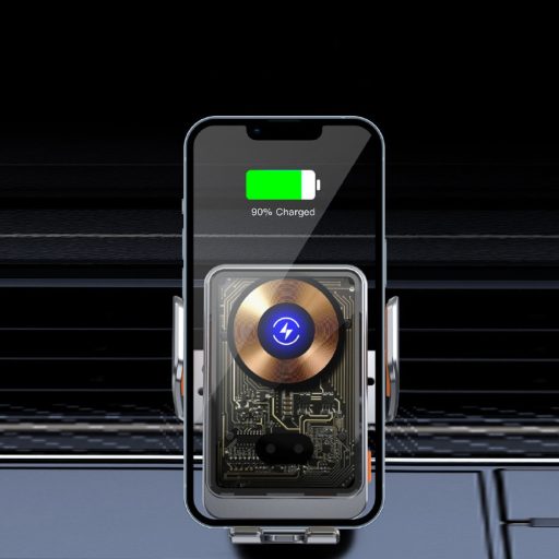 Autós telefontartó szellőzőrácsra wireless töltő funkcióval,átl.