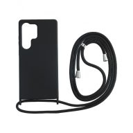 Sam S25 Ultra TPU+PC fekete tok,Fekete zsinórral