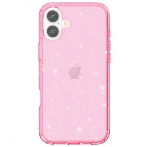 Iphone 16 Pro csillámos szilikon hátlap, Pink