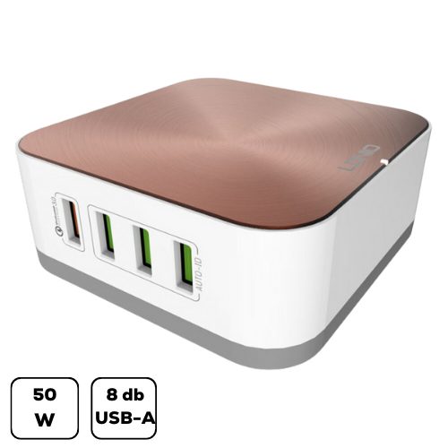 LDNIO 50W USB Station 8 bemenettel 10A, Rosegold