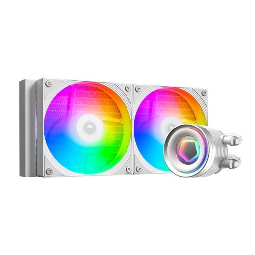 ID-Cooling CPU Water Cooler - FX240 INF WHITE (27.2dB; max. 98,54 m3/h; 2x12cm, A-RGB, fehér)