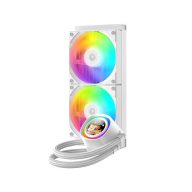   ID-Cooling CPU Water Cooler - FX240 LCD WHITE (27,2dB; max. 98,54 m3/h; 2x12cm, A-RGB, fehér)