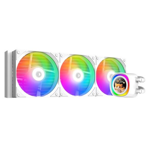 ID-Cooling CPU Water Cooler - FX360 LCD WHITE (27.2dB; max.98,54 m3/h; 3x12cm, A-RGB, fehér)