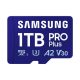 Samsung MicroSD kártya - 1TB MB-MD1T0SB/WW (PRO PLUS kártyaolvasóval, microSDXC, UHS-I, R180/W130, adapter, 1TB)