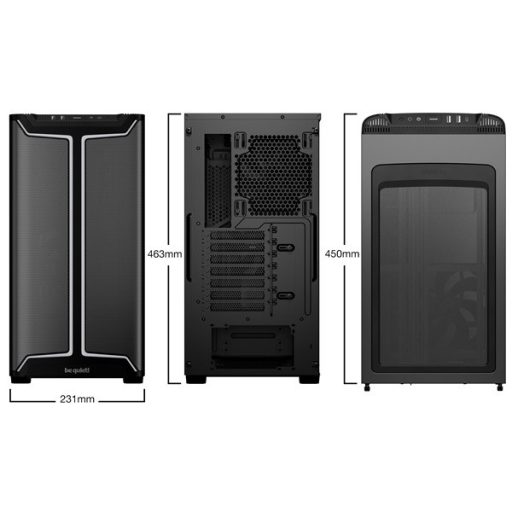 Be Quiet! Számítógépház - Pure Base 501 DX Black (ATX, edzett üveg oldallap, fekete)