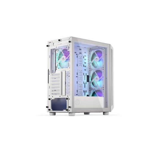 Endorfy Számítógépház - Arx 500 White ARGB (ATX/micro ATX/ITX, 1xUSB-C, 2xUSB3.0, 4x14cm LED ventilátor, ablakos, fehér)