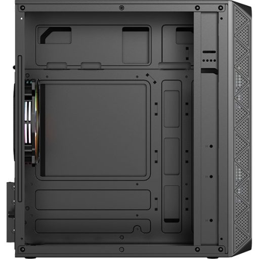 Formula Számítógépház - Air Mesh G4 Black (fekete, ablakos, 1x12cm venti, mATX, 1xUSB3.0, 1xUSB2.0)