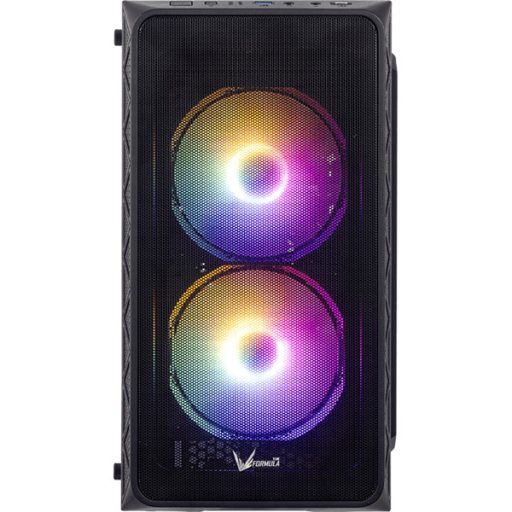 Formula Számítógépház - Air Mesh G4 Black (fekete, ablakos, 1x12cm venti, mATX, 1xUSB3.0, 1xUSB2.0)