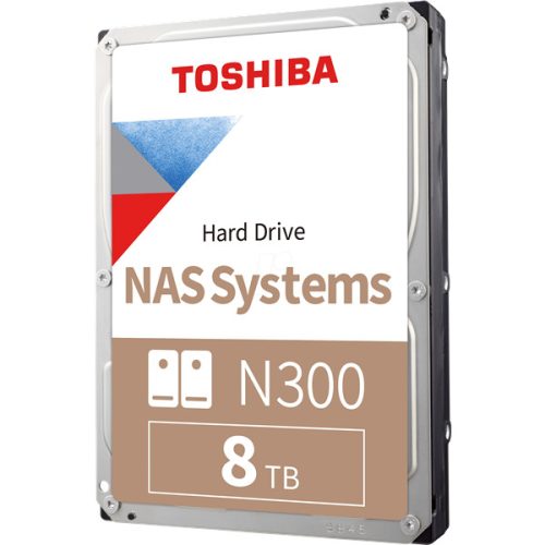 Toshiba Belső HDD 3.5" - N300 High-Reliability 8TB (Retail; NAS, RAID-, Multimédiás kiszolgálótárhely; 256MB / 7200RPM)