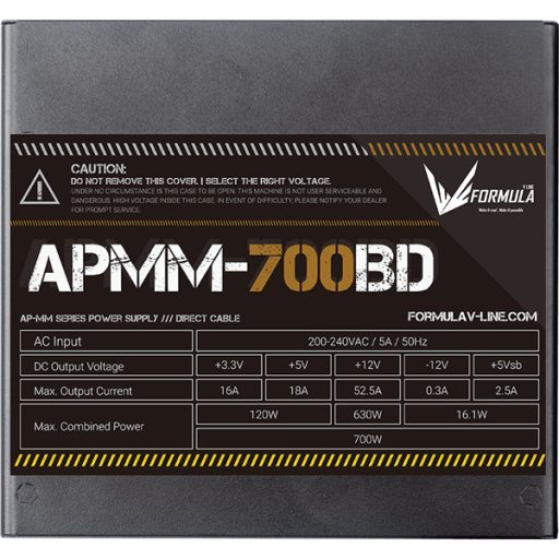 Formula Tápegység 700W - APMM-700BD (80 Plus Bronze, ATX3.1/PCIe 5.1, Aktív PFC, 12cm)