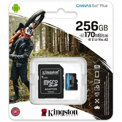 Kingston 256GB Canvas Go Plus UHS-I U3 V30,mkártya