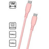 Extra puha szilikon adat és töltőkábel, Pink