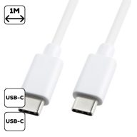 Adatkábel Type-C - Type-C 1m/3A, Fehér