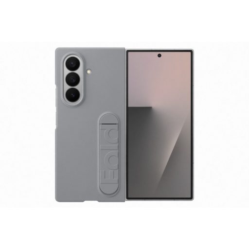 Samsung Fold 7 Álló tok szíjjal, szürke