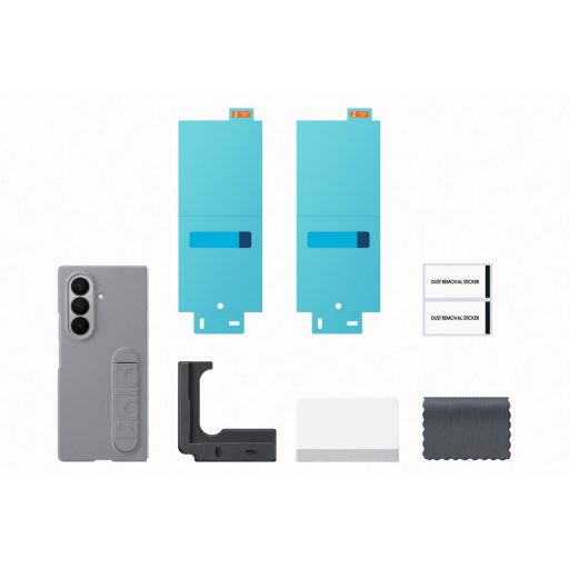 Samsung Fold 7 Álló tok szíjjal, szürke