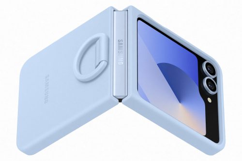 Samsung Flip 6 Szilikon tok gyűrűvel, Kék