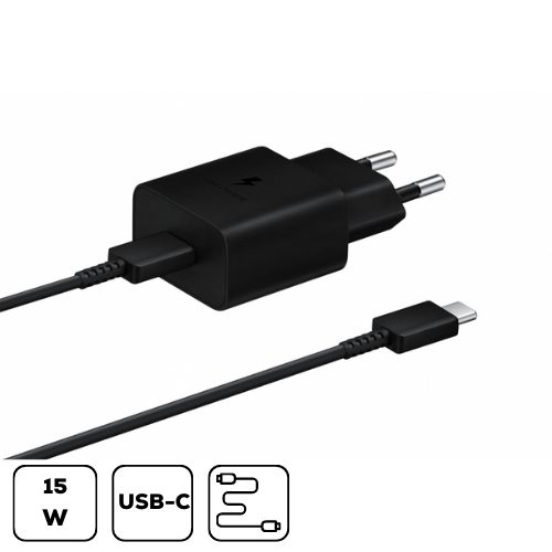 Sam hálózati adapter kábellel,15W PD USB-C,Feket