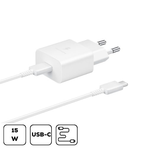 Sam hálózati adapter kábellel,15W PD USB-C,Fehér