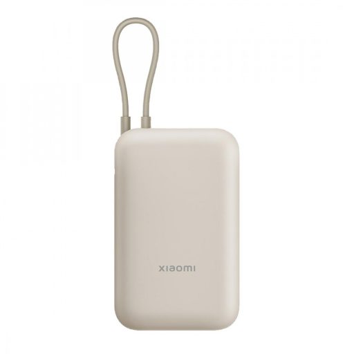 Xiaomi Powerbank 10000mAh 22.5W beépített usb-c kábel bézs