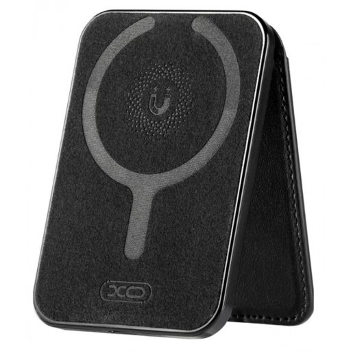 Kinyitható mágneses kártyatartó telefonhoz nyomkövetéssel,Fekete