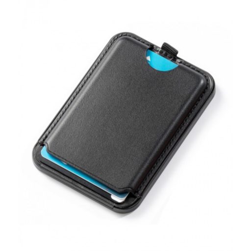 Kinyitható mágneses kártyatartó telefonhoz nyomkövetéssel,Fekete