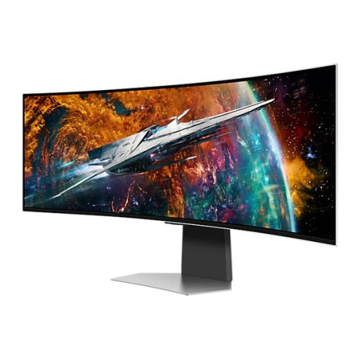 SAMSUNG Ívelt Gaming 240Hz OLED monitor 49" G95SC, 5120x1440, 32:9, 250cd/m2, 0.03ms, HDMI/DP/USB/WiFi/BT, hangszóró