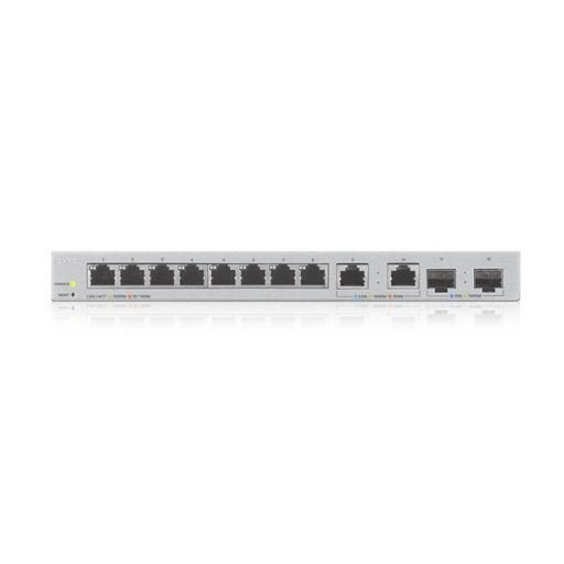 ZYXEL Switch 8x1000Mbps + 2x2500Mbps + 2xSFP+ Web Menedzselhető, XGS1210-12-ZZ0102F