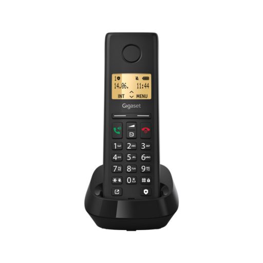 GIGASET DECT telefon, PURE 200, fekete