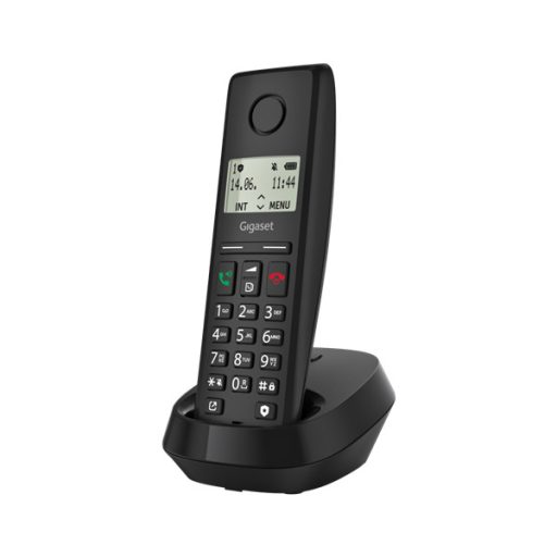 GIGASET DECT telefon, PURE 200, fekete