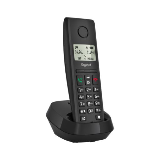 GIGASET DECT telefon, PURE 200, fekete