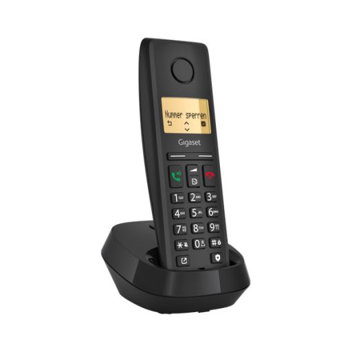 GIGASET DECT telefon, PURE 200, fekete