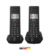 GIGASET DECT telefon, PURE 200 Duo, fekete