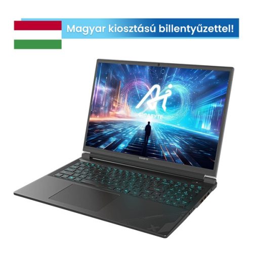 GIGABYTE G6X 9MG 16" WUXGA (165Hz), Intel Core i7-13650HX (14C/4.9Ghz), 16GB, 1TB SSD, RTX 4050, Magyar billentyű