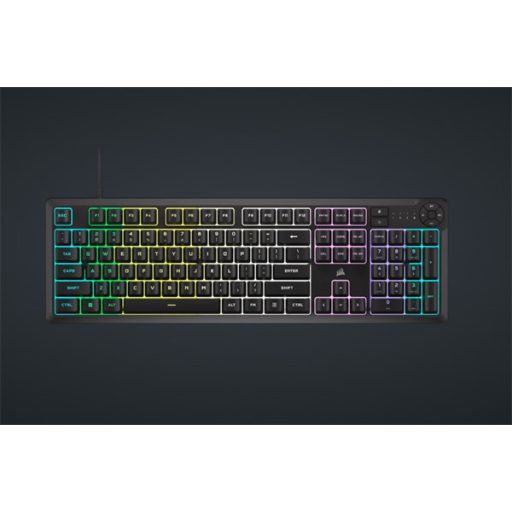 CORSAIR Vezetékes Billentyűzet Gaming, K55 CORE RGB, Médiavezérlő gombok, Cseppálló, US, fekete