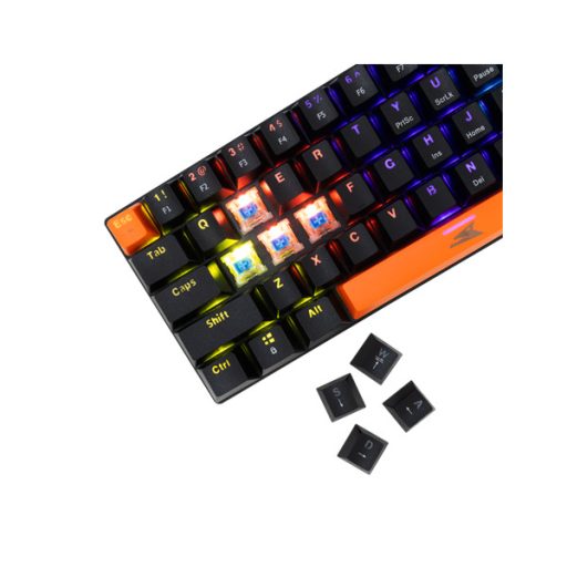 Baracuda DOLPHIN-B/BL-US, BGK-03121B/BL-US, fekete mechanikus gamer billentyűzet kék kapcsolóval, angol