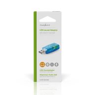   Nedis USCR10051BU USB hangkártya, 3,5mm mikrofon és fejhallgató csatlakozás, virtuális 5.1 3D hangadapter