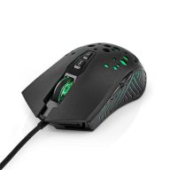   Nedis GMWD410BK gamer egér, 800 / 1200 / 2400 / 3200 / 4800 / 7200 dpi  | Gombok száma: 7 | Programozható gombok, RGB