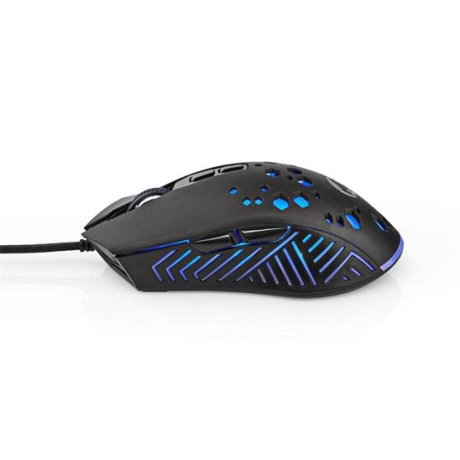 Nedis GMWD410BK gamer egér, 800 / 1200 / 2400 / 3200 / 4800 / 7200 dpi  | Gombok száma: 7 | Programozható gombok, RGB