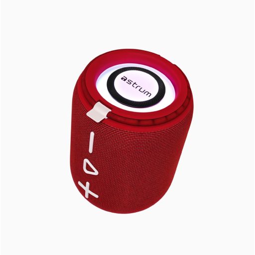 Astrum SP110 hordozható TWS Bluetooth hangszóró FM rádióval, micro SD, AUX, USB, 10W, piros
