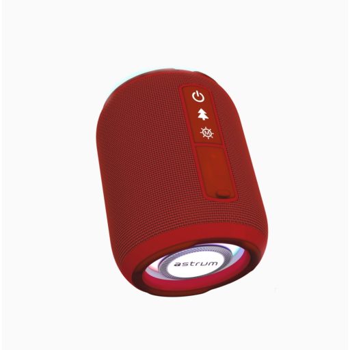 Astrum SP110 hordozható TWS Bluetooth hangszóró FM rádióval, micro SD, AUX, USB, 10W, piros