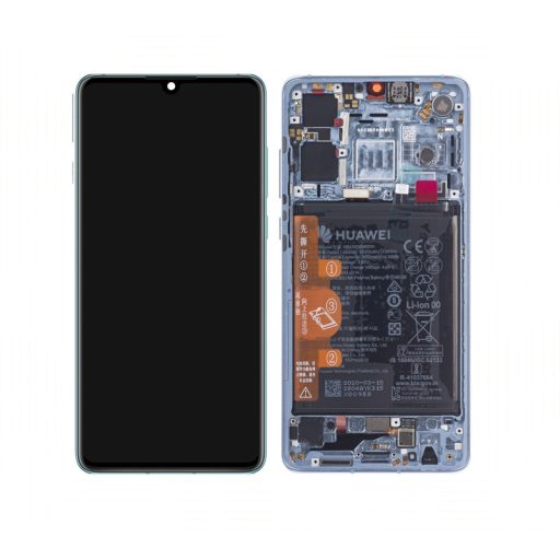 Huawei P30 Breathing Crystal gyári LCD kijelző érintővel és kerettel HB436380ECW gyári akkumulátorral