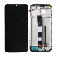   Xiaomi Redmi 9A / 9AT / 9C fekete LCD kijelző érintővel és kerettel
