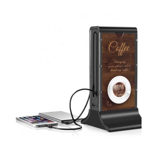 Astrum PB200 fekete asztali Power Bank 20000mAh 2 x 2.1A USB Port / 1 Micro USB kábel / 1 2.1A iPhone 8pin kábel 10W