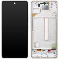   Samsung A536 Galaxy A53 5G fehér gyári LCD kijelző érintővel és kerettel