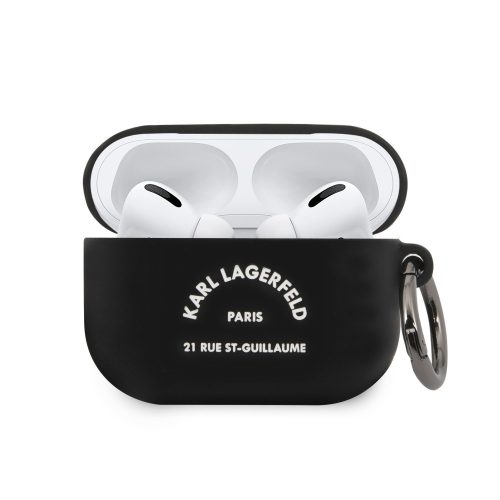 Karl Lagerfeld Rue St Guillaume Apple Airpods Pro szilikon tok fekete (KLACAPSILRSGBK)