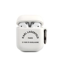   Karl Lagerfeld Rue St Guillaume Apple AirPods 1/2 szilikon tok fehér (KLACA2SILRSGWH)